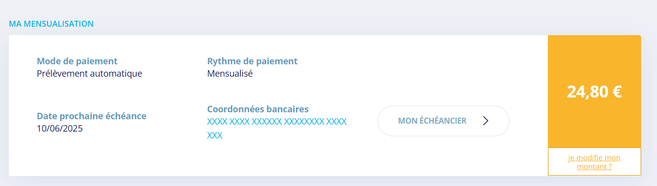 Modifier le montant de ma mensualité